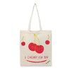 BYFT Whimsical Fruit Tote Bag "I Cherry-ish You"� Artistic Printed Reusable Tote | Eco-Friendly Daily Carry Bag (Set of 1)