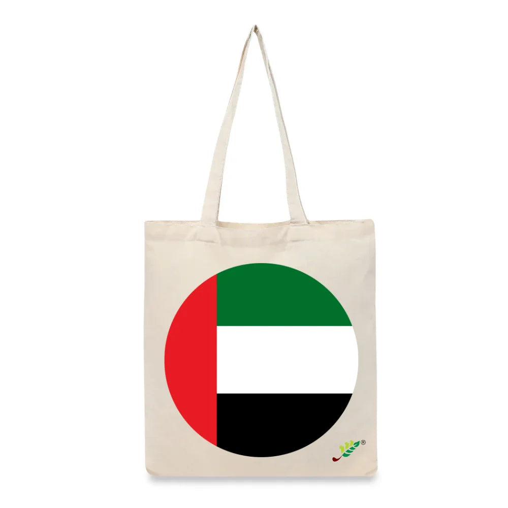BYFT UAE Flag Printed Tote Bag – United Arab Emirates National Pride Reusable Tote | Eco-Friendly Daily Carry Bag (Set of 1)