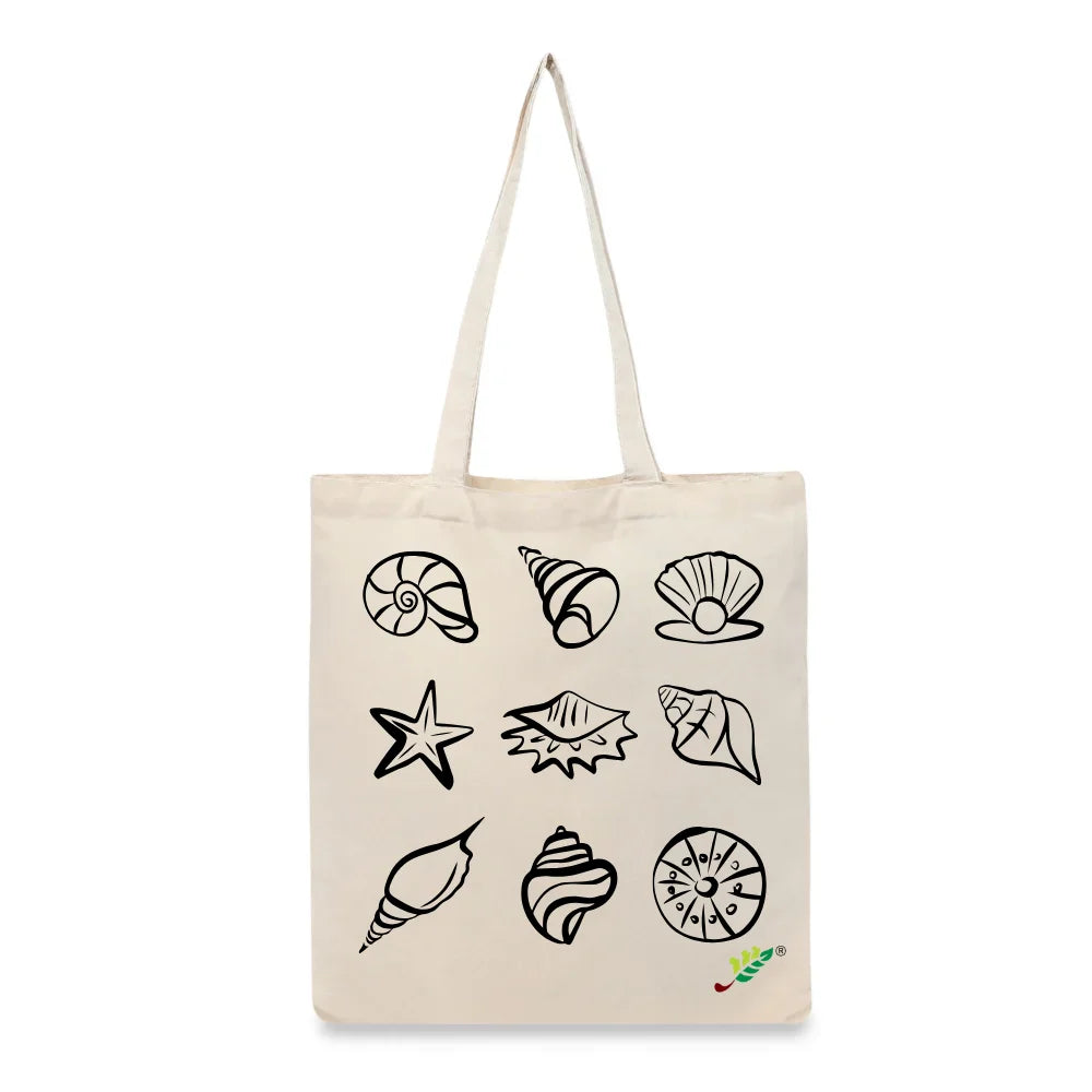 BYFT Coastal Shell Tote Bag – “Ocean Gems” Nautical Reusable Tote | Ec ...