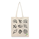 BYFT Coastal Shell Tote Bag – “Ocean Gems” Nautical Reusable Tote | Eco-Friendly Daily Carry Bag (Set of 1)