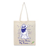 BYFT Nautical Women's Tote Bag "Waves Know My Name" Blue Reusable Tote | Eco-Friendly Daily Carry Bag (Set of 1)