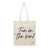 BYFT Summer Vibes Tote Bag "Fun in the Sun!"� Script Printed Reusable Tote | Eco-Friendly Daily Carry Bag (Set of 1)