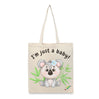 BYFT Sweet Baby Koala Tote Bag "I"'m just a baby!"� Floral Koala Printed Reusable Tote | Eco-Friendly Daily Carry Bag (Set of 1)