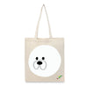 BYFT Minimalist Cute Puppy Tote Bag Mochi Dog Reusable Tote | Eco-Friendly Daily Carry Bag (Set of 1)