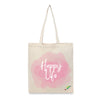 BYFT Aesthetic Lifestyle Tote Bag "Happy Life"� Printed Reusable Tote | Eco-Friendly Daily Carry Bag (Set of 1)