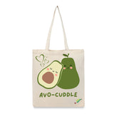 BYFT Cute Tote Bag "Avo-Cuddle", Fun Printed Reusable Tote Eco-Friendly Daily Carry Set of 1