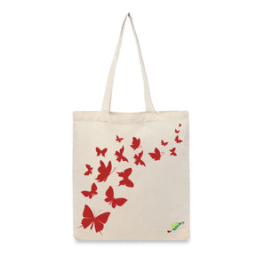 BYFT Artistic Butterfly Tote Bag Elegant Butterfly Print Reusable Tote | Everyday Carry Bag (Set of 1)
