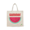 BYFT Summer Watermelon Tote Bag Vibrant Fruit Slice Printed Reusable Tote | Eco-Friendly Daily Carry Bag (Set of 1)