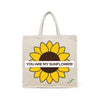 BYFT "You Are My Sunflower" Tote Bag Bright Floral Graphic Reusable Tote | Eco-Friendly Daily Carry Bag (Set of 1)