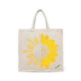 BYFT Artistic Sunflower Tote Bag – Dual-Nature Sun & Sunflower Printed Reusable Tote | Eco-Friendly Daily Carry Bag (Set of 1)