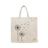 BYFT Aesthetic Nature Line Art Tote Bag Dandelion Printed Reusable Tote | Eco-Friendly Daily Carry Bag (Set of 1)