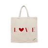 BYFT Love Heart Printed Tote Bag Romantic Red Heart Reusable Tote | Eco-Friendly Daily Carry Bag (Set of 1)