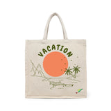 BYFT Tropical Vacation Tote Bag – Scenic Island Getaway Printed Reusable Tote | Eco-Friendly Daily Carry Bag (Set of 1)