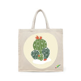 BYFT Botanical Cactus Tote Bag – Vibrant Desert Print Reusable Tote | Everyday Carry Bag (Set of 1)