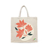 BYFT Elegant Floral Tote Bag Coral Bloom Printed Reusable Tote | Eco-Friendly Daily Carry Bag (Set of 1)