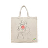BYFT Minimalist Art Tote Bag "Blush Muse"� Elegant Line Art Printed Tote | Reusable Everyday Carry (Set of 1)