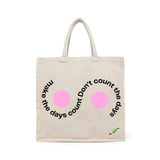 BYFT Inspirational Tote Bag – “Make the Days Count” Printed Reusable Tote | Eco-Friendly Daily Carry Bag (Set of 1)