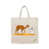 BYFT The Desert Nomad Tote Bag Arabian Camel & Nomad Printed Reusable Tote | Eco-Friendly Daily Carry Bag (Set of 1)