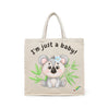 BYFT Sweet Baby Koala Tote Bag "I"'m just a baby!"� Floral Koala Printed Reusable Tote | Eco-Friendly Daily Carry Bag (Set of 1)