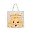 BYFT Friendly Cat Tote Bag "HELLOOOO!"� Ginger Kitten Printed Reusable Tote | Eco-Friendly Daily Carry Bag (Set of 1)