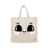BYFT Adorable Smile Tote Bag Cute Wide-Eyed Printed Reusable Tote | Eco-Friendly Daily Carry Bag (Set of 1)