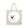 BYFT Minimalist Cute Puppy Tote Bag Mochi Dog Reusable Tote | Eco-Friendly Daily Carry Bag (Set of 1)