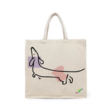 BYFT Dachshund Art Tote Bag – “The Stretch Sketch” Minimalist Dog Reusable Tote | Eco-Friendly Daily Carry Bag (Set of 1)