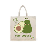 BYFT Cute Tote Bag "Avo-Cuddle", Fun Printed Reusable Tote Eco-Friendly Daily Carry Set of 1