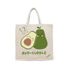 BYFT Cute Tote Bag "Avo-Cuddle", Fun Printed Reusable Tote Eco-Friendly Daily Carry Set of 1