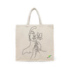 BYFT Minimalist Art Tote Bag "Blossom Muse"� Elegant Line Art Printed Tote | Reusable Everyday Carry (Set of 1)