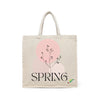 BYFT Spring Floral Tote Bag Elegant Botanical "Spring" Printed Reusable Tote | Eco-Friendly Daily Carry Bag (Set of 1)