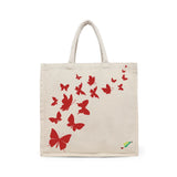 BYFT Artistic Butterfly Tote Bag – Elegant Butterfly Print Reusable Tote | Everyday Carry Bag (Set of 1)