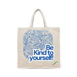BYFT Motivation Tote Bag "Be Kind to Yourself", Inspirational Printed Tote Reusable Everyday Carry Set of 1