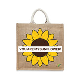 BYFT "You Are My Sunflower" Tote Bag – Bright Floral Graphic Reusable Tote | Eco-Friendly Daily Carry Bag (Set of 1)