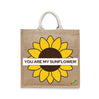 BYFT "You Are My Sunflower" Tote Bag Bright Floral Graphic Reusable Tote | Eco-Friendly Daily Carry Bag (Set of 1)