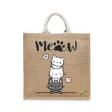 BYFT Cute Stacked Cats Tote Bag – “Hi Meow” Kitten Reusable Tote | Eco-Friendly Daily Carry Bag (Set of 1)