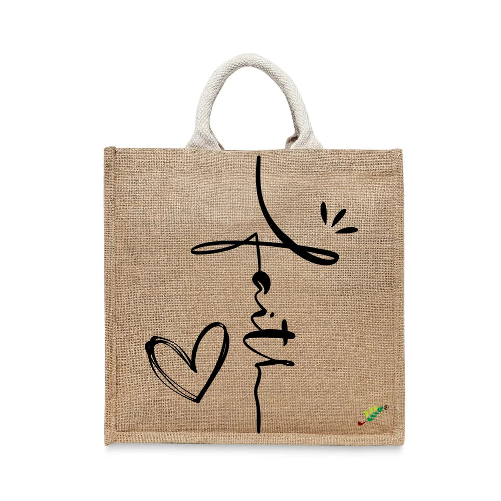 BYFT Inspirational Tote Bag – “Faith” Minimalist Heart Printed Reusable Tote | Eco-Friendly Daily Carry Bag (Set of 1)