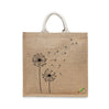 BYFT Aesthetic Nature Line Art Tote Bag Dandelion Printed Reusable Tote | Eco-Friendly Daily Carry Bag (Set of 1)