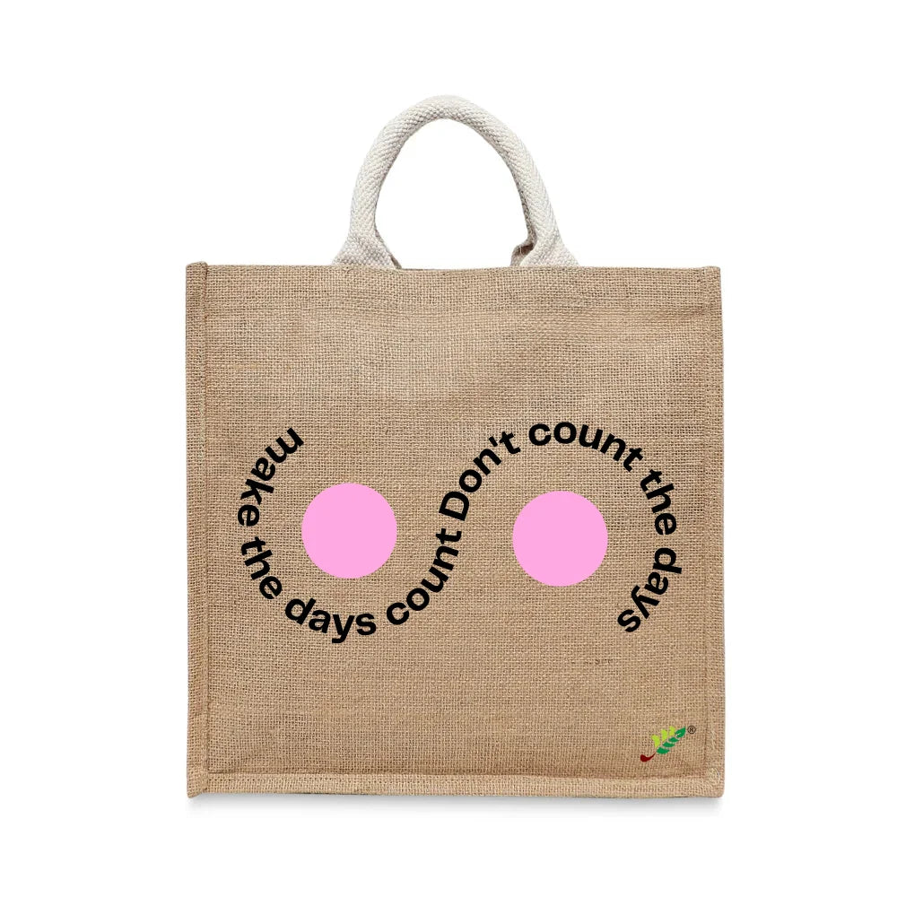 BYFT Inspirational Tote Bag – “Make the Days Count” Printed Reusable Tote | Eco-Friendly Daily Carry Bag (Set of 1)
