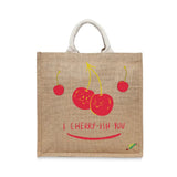 BYFT Whimsical Fruit Tote Bag – “I Cherry-ish You” Artistic Printed Reusable Tote | Eco-Friendly Daily Carry Bag (Set of 1)