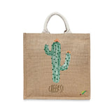 BYFT Aesthetic Desert Tote Bag – “Cactus Cheers!” Bloom Printed Reusable Tote | Eco-Friendly Everyday Carry Bag (Set of 1)