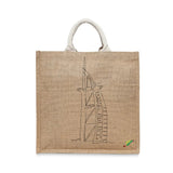 BYFT Minimal Line Art Tote Bag – “Burj Al Arab” Iconic Architecture Printed Tote | Reusable Everyday Carry (Set of 1)
