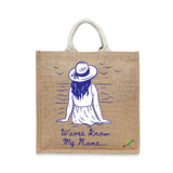 BYFT Nautical Women's Tote Bag – “Waves Know My Name” Blue Reusable Tote | Eco-Friendly Daily Carry Bag (Set of 1)
