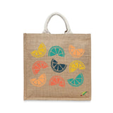 BYFT Vibrant Fruit Tote Bag – Colorful Citrus Slice Printed Reusable Tote | Eco-Friendly Daily Carry Bag (Set of 1)