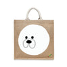 BYFT Minimalist Cute Puppy Tote Bag Mochi Dog Reusable Tote | Eco-Friendly Daily Carry Bag (Set of 1)
