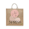 BYFT Spring Floral Tote Bag Elegant Botanical "Spring" Printed Reusable Tote | Eco-Friendly Daily Carry Bag (Set of 1)