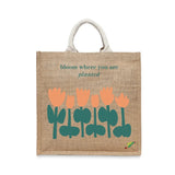 BYFT Inspirational Floral Tote Bag – “Bloom Where You Are Planted” Motivational Printed Tote | Reusable Everyday Carry (Set of 1)