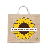 BYFT "You Are My Sunflower" Tote Bag – Bright Floral Graphic Reusable Tote | Eco-Friendly Daily Carry Bag (Set of 1)