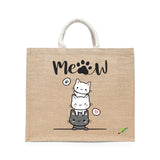 BYFT Cute Stacked Cats Tote Bag – “Hi Meow” Kitten Reusable Tote | Eco-Friendly Daily Carry Bag (Set of 1)