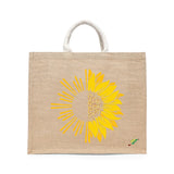 BYFT Artistic Sunflower Tote Bag – Dual-Nature Sun & Sunflower Printed Reusable Tote | Eco-Friendly Daily Carry Bag (Set of 1)